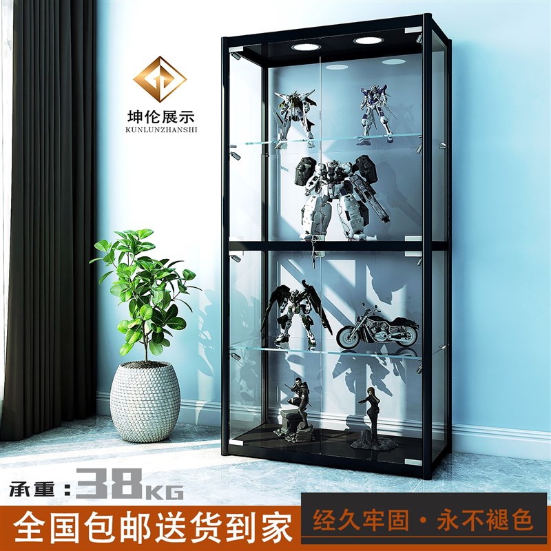 手办金属玻璃多功能商用透明展柜店铺模型样品精品定制收纳展示柜