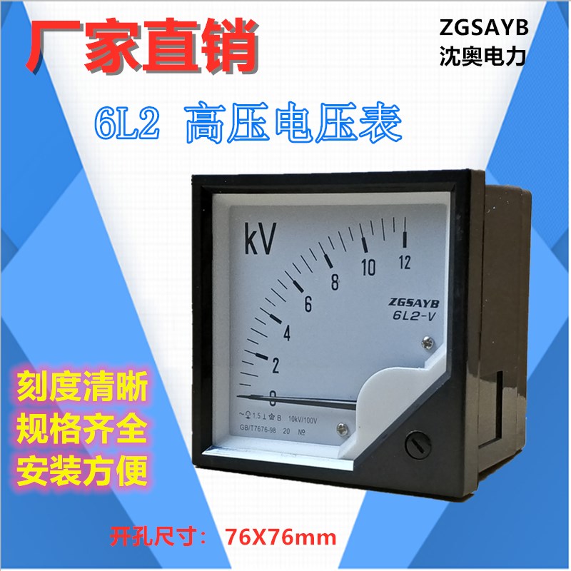 ZGSAYB 沈奥 6L2 10KV/100V   交流 电压表 需电压互感器 高压