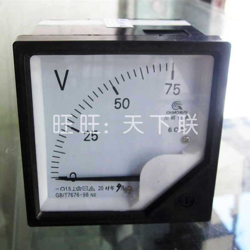 品质机械配电柜指针式面板表6C2-A直流电压表电流表DC50A75A100A