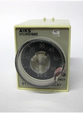 原装AIKS爱克斯时间继电器ST3PF 60S电压AC220V断电延时8脚