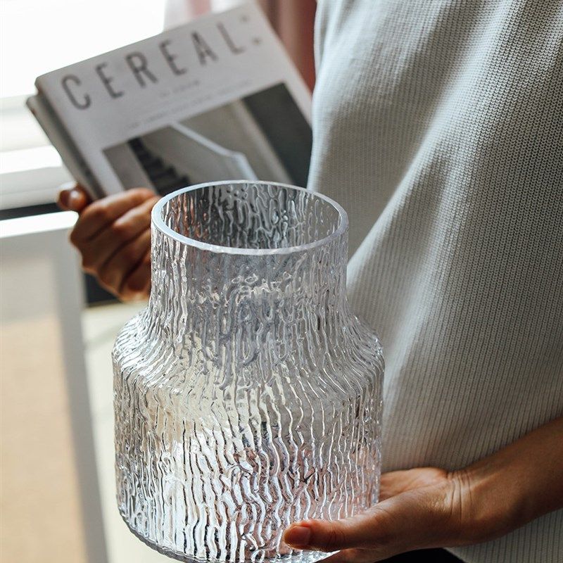 日式手工玻璃锤纹冰川花瓶小众轻奢高端大口径餐桌样板房装饰摆饰,农用物资,苗木固定器/支撑器,淘宝优惠券,粉丝福利购,淘宝优惠卷