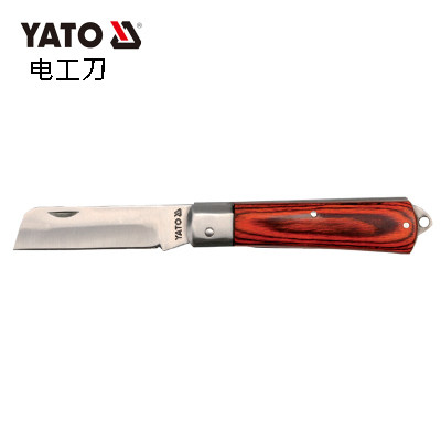 欧洲YATO易尔拓工具直刃弯刃红木手柄不锈钢电工刀YT-7600 7601