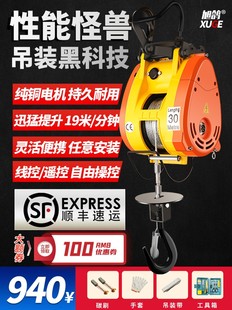卷扬机提升机 台湾小金刚电动葫芦220v小型吊机微型家用便携悬挂式
