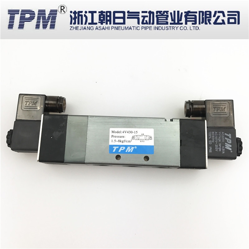 朝日 三位五通电磁阀 4V230-08/4V330-10 24V/220V全系列