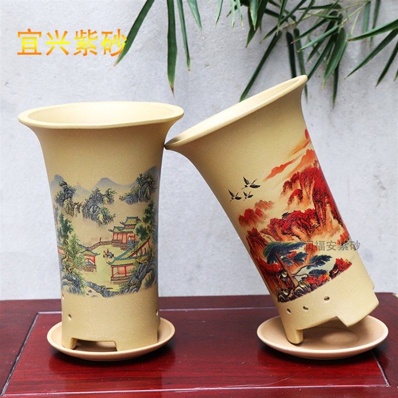 紫砂精品兰花盆带托盘透气春兰建兰专用束腰家用花卉绿植中国风,橡塑材料及制品,塑料盒/塑料箱/塑料柜,淘宝优惠券,粉丝福利购,淘宝优惠卷