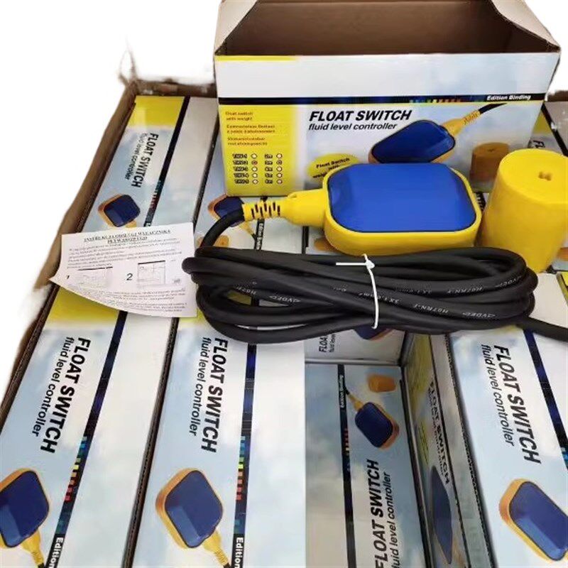 Key扁浮球水塔水泵浮球液位开关控制器3/4/5米液位浮球水泵开关