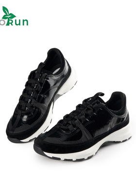 亮面运动鞋新款牛皮老爹鞋时尚百搭增高厚底鞋日常休闲女鞋