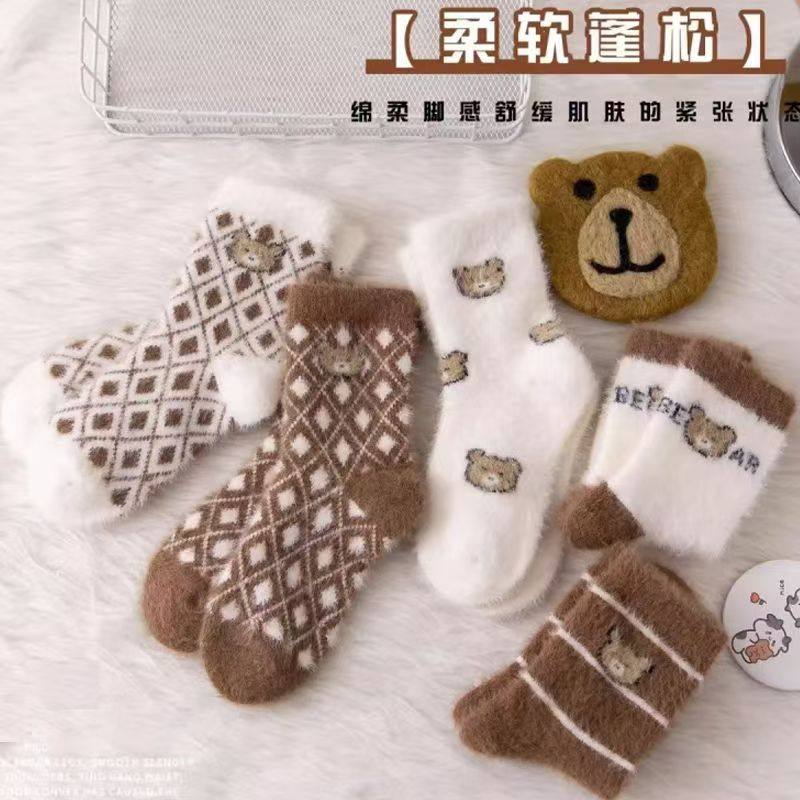 秋冬季保暖加绒加厚卡通儿童袜