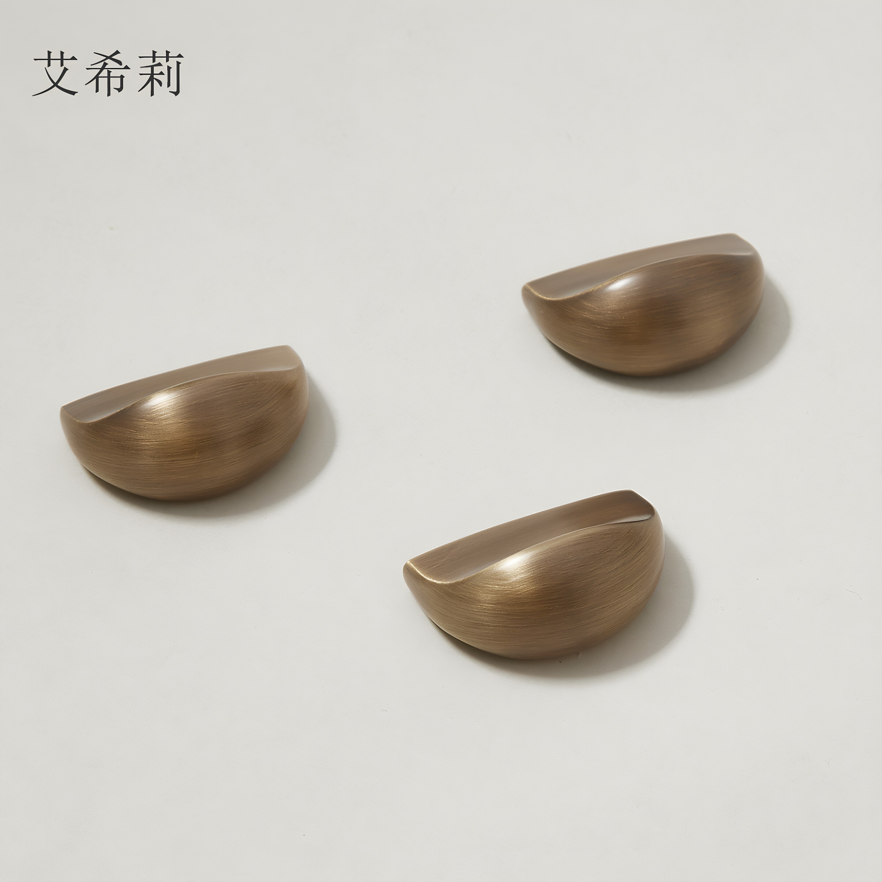 法式古铜色半圆复古黄铜抽屉拉手