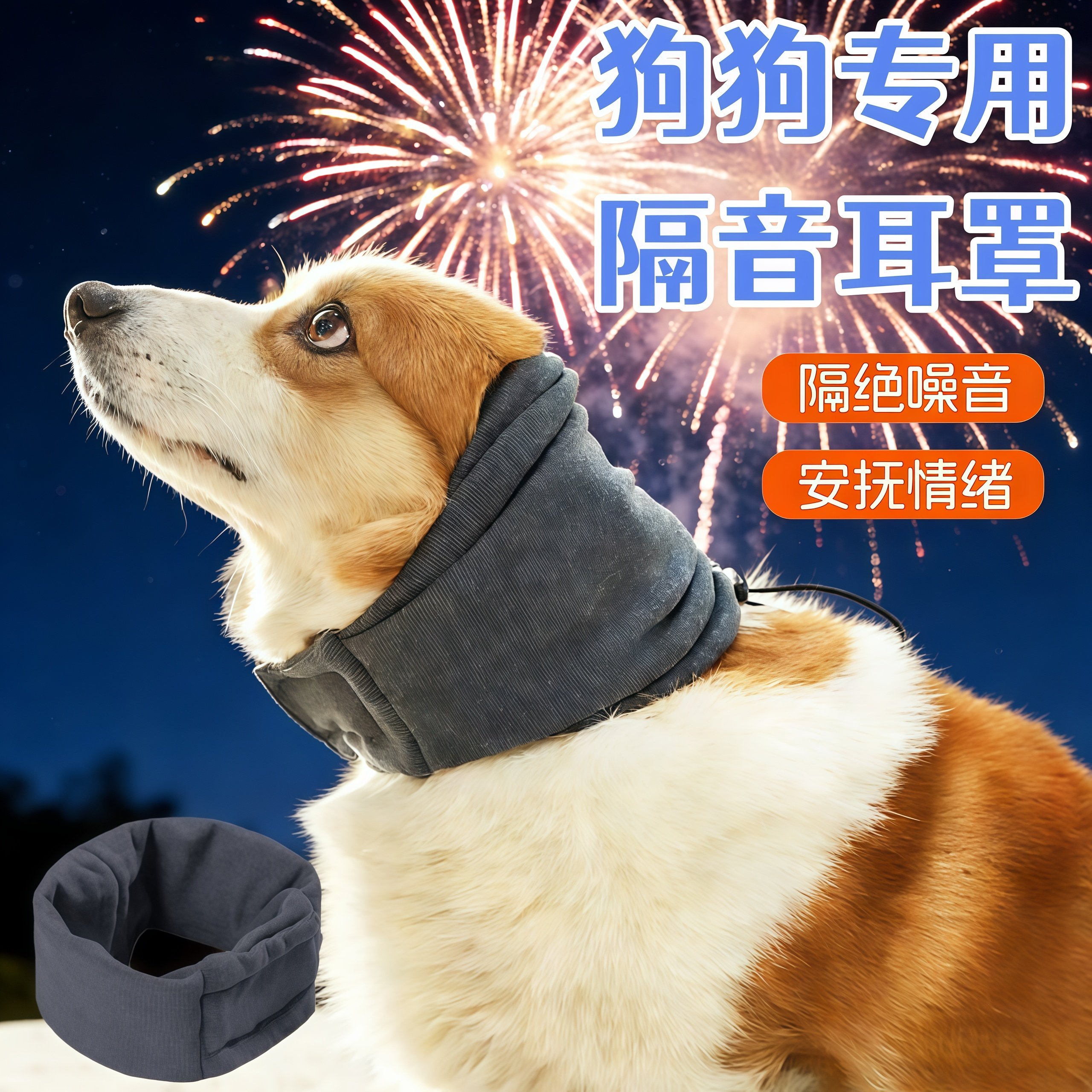 狗狗耳塞头戴隔音耳罩防鞭炮噪音坐车护猫咪宠物防焦虑应激安抚套,居家日用,防护耳罩,淘宝优惠券,粉丝福利购,淘宝优惠卷