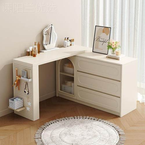实木梳妆卧台奶油风斗柜室用WVV简约现代2025新款家化化妆台一体