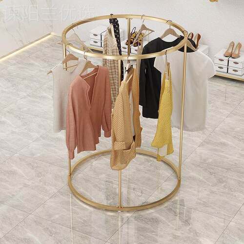 服装店示圆形陈HVM列架落男女装店架货架直地播展间童装店铁艺挂