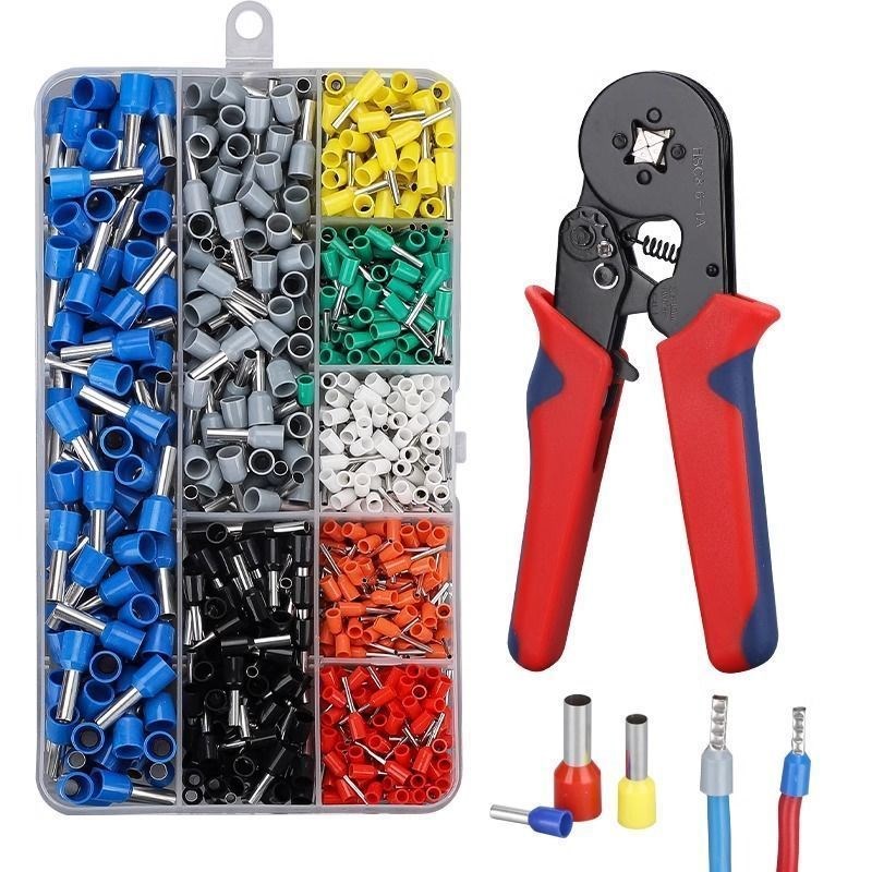 德国进口冷压接线端子套装压线钳收纳盒电线铜鼻子VE管型端子盒装