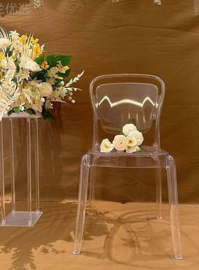 佛厂家酒店婚庆明克山亚力椅透明水晶凳子透酒店HUH宴会厅椅餐椅