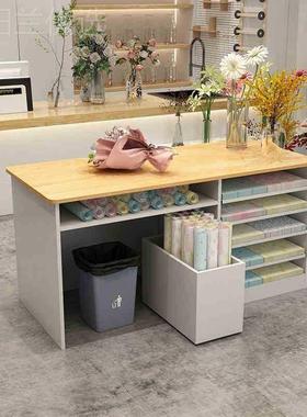 店收银台吧台包花矮工台花店桌子鲜花插花包装纸DDO收作纳作台柜