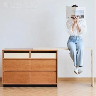 家实木梳柜妆台家用小柜户型化妆桌床尾斗具一体卧室收COM纳储物