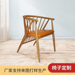 山厂家铁佛艺餐椅靠背JLA角家用凳子软垫牛椅酒店轻奢餐子椅