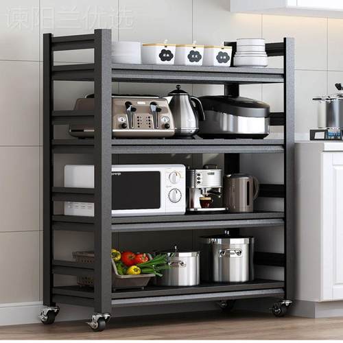 带围栏厨架房置物架落收纳架储物多功能地家ELM架子用置物用品滚