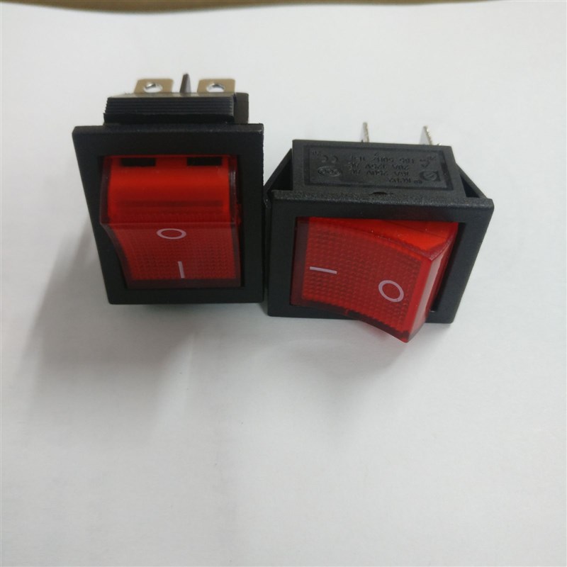 黑红 黑绿四脚带灯船型开关 KCD2-201N XL604