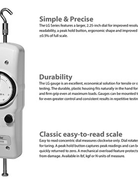 原装进口美国查狄伦LG-100N/LG-200N推拉力计Chatillon机械测力计