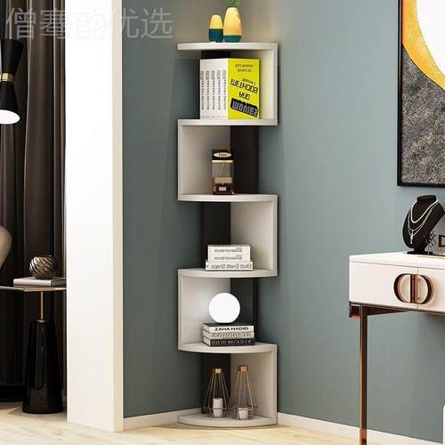 客厅卧室房墙角书架LZI落书柜简约创意三角地形拐角书多层置物架