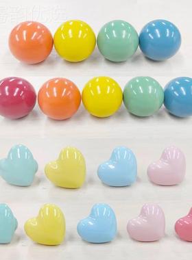 心彩色门陶瓷拉26705手圆形把书柜衣柜门把手斗柜拉手抽屉爱手把