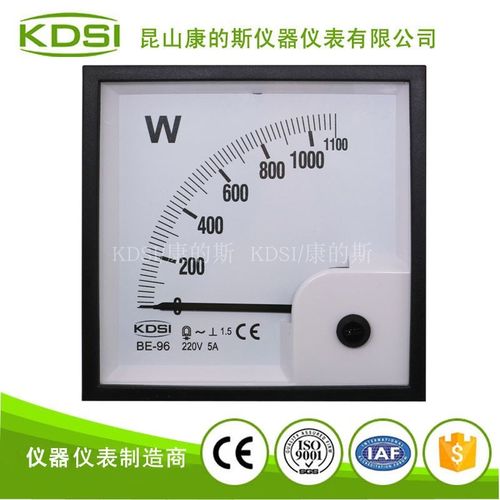 KDSI厂家供应 指针式单相功率表BE-96 AC1100W 220V 5A