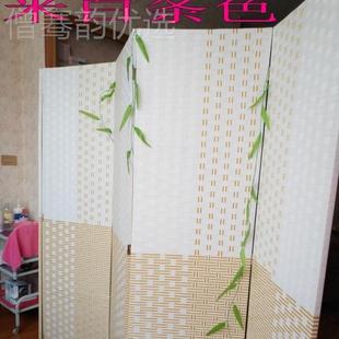 酒客挡风藤编折叠OPT办移动拉伸屏风入户隔断公室卧室厅店包间墙