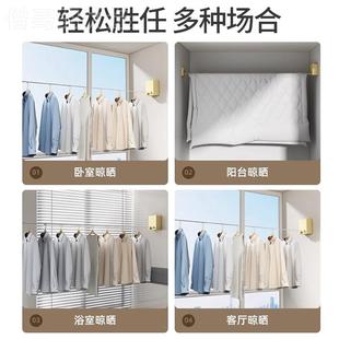 阳台TVI形收缩服晾衣绳隐免打孔凉衣神器衣室内室伸缩钢丝线浴晾