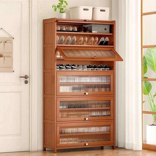 大容量鞋架层家用入户门口多纳RLL鞋子收经济型透明防尘门翻门柜