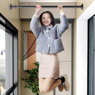 晾撑NTY衣杆衣架卧室窗帘挂杆浴杆门帘衣帘 免打孔伸缩杆免子安装