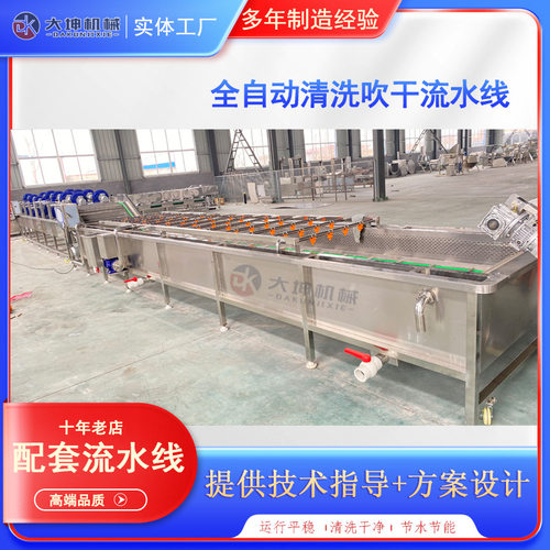 鼓泡式枸杞清洗机银杏清洗烘干流水线定制款干果清洗加工成套设备