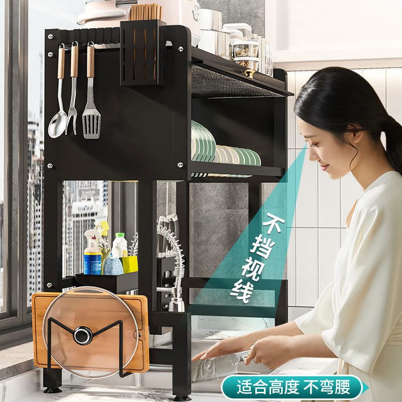 直销家用防尘厨房置物架筷子篓碗碟水槽架厨房收纳柜碗碟沥水防尘