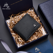 正品 男生高级纯牛皮男银包皮夹 钱夹2025新款 保罗钱包男士 真皮短款