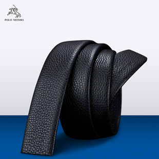 正品保罗皮带男士不带头无头皮带条自动扣男腰带裤带头层牛皮带身