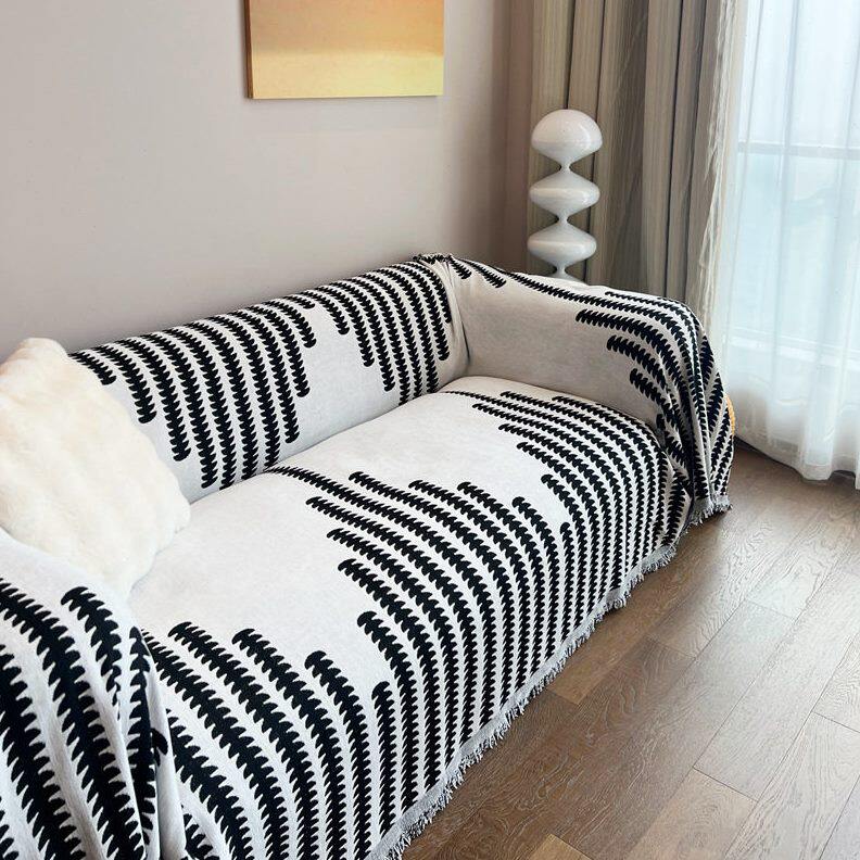 雪尼尔线条沙发巾现防滑简约级感沙发盖布全盖沙发垫沙发套罩