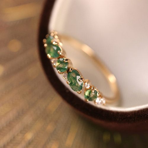 珞笙水草玛瑙戒指女轻奢高级感