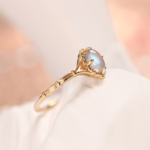 珞笙《星芒》拉长石复古轻奢高级感银镀金戒指指环礼物送闺蜜女友