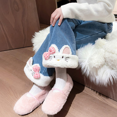 女童加绒裤子秋冬季2025新