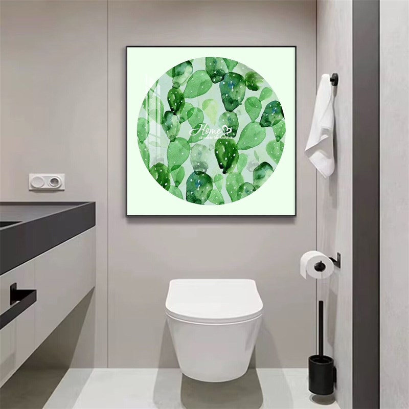 北欧绿植卫生间厕所装饰画简约小清新浴室挂画酒店美容院墙壁画图片