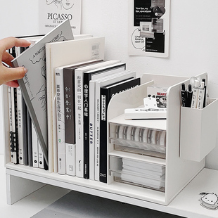 书立架桌上多功能公室文件书本大容量收纳盒宿舍书桌置物架挡板