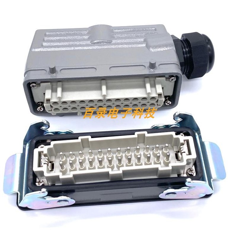 威乐WEVEL重载连接器 HE-024-M/F 24针24芯 双扣开孔底座哈丁唯恩