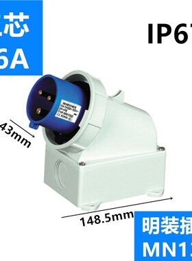 mn1362浙江国曼德标MNIEKNES器具单相三线3P16A明装插头防水IP67