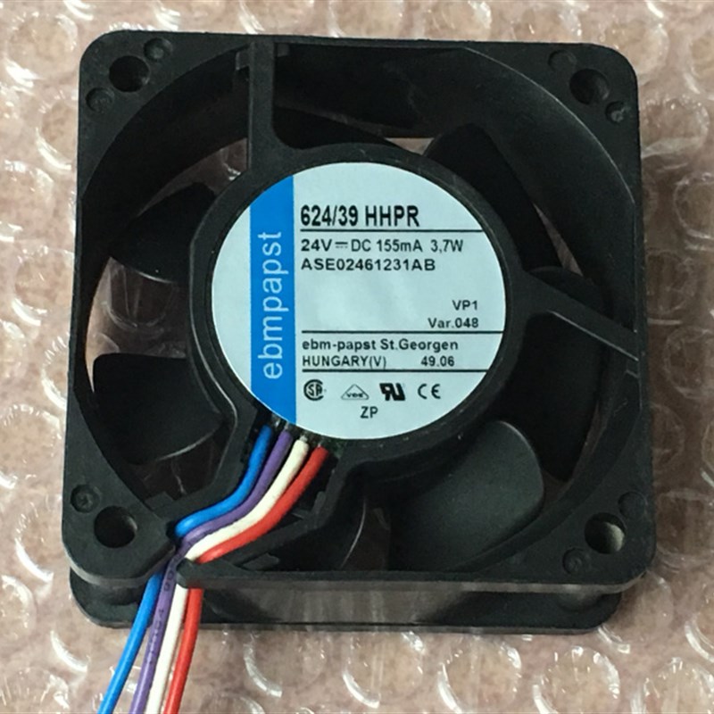 全新原装ebmpapst 624/39HHPR 24V 155mA 3.7W 6cm 4线变频器风扇