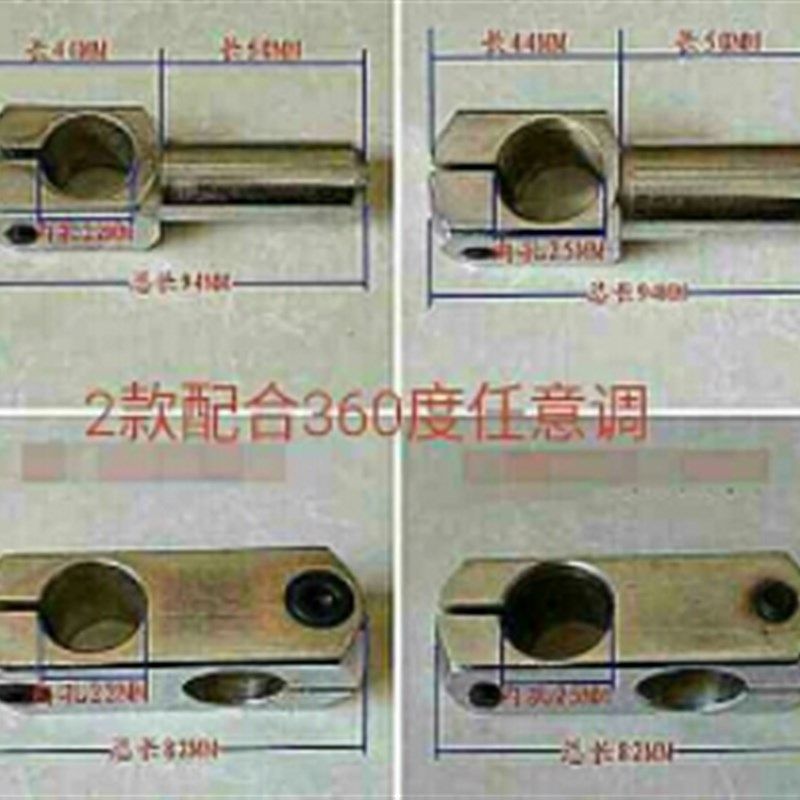 钢制十字固定夹支柱支架万向22/25mm圆棒柱子钢管双孔交叉连接件
