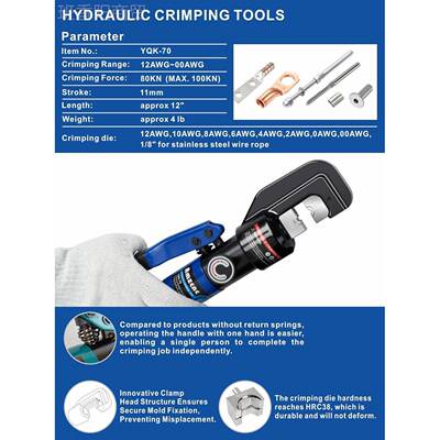 AMZCNCe Hnydraulic CrimKCWping Tool d Cable Cuttr Haydraulic