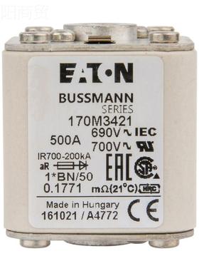 170MFNH41伊3顿巴斯曼0熔断器690VAC50A200KA分断力全范围GR2熔断