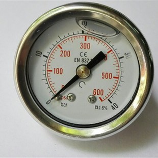 油压表 0600psi 液压表 040bar 47mm yn40z 轴向充油压力表