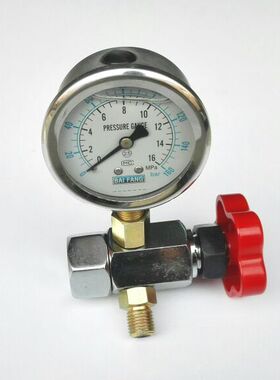 耐震充气开关 16mpa 内螺纹m14x15 外螺纹m14x15 压力表含开关