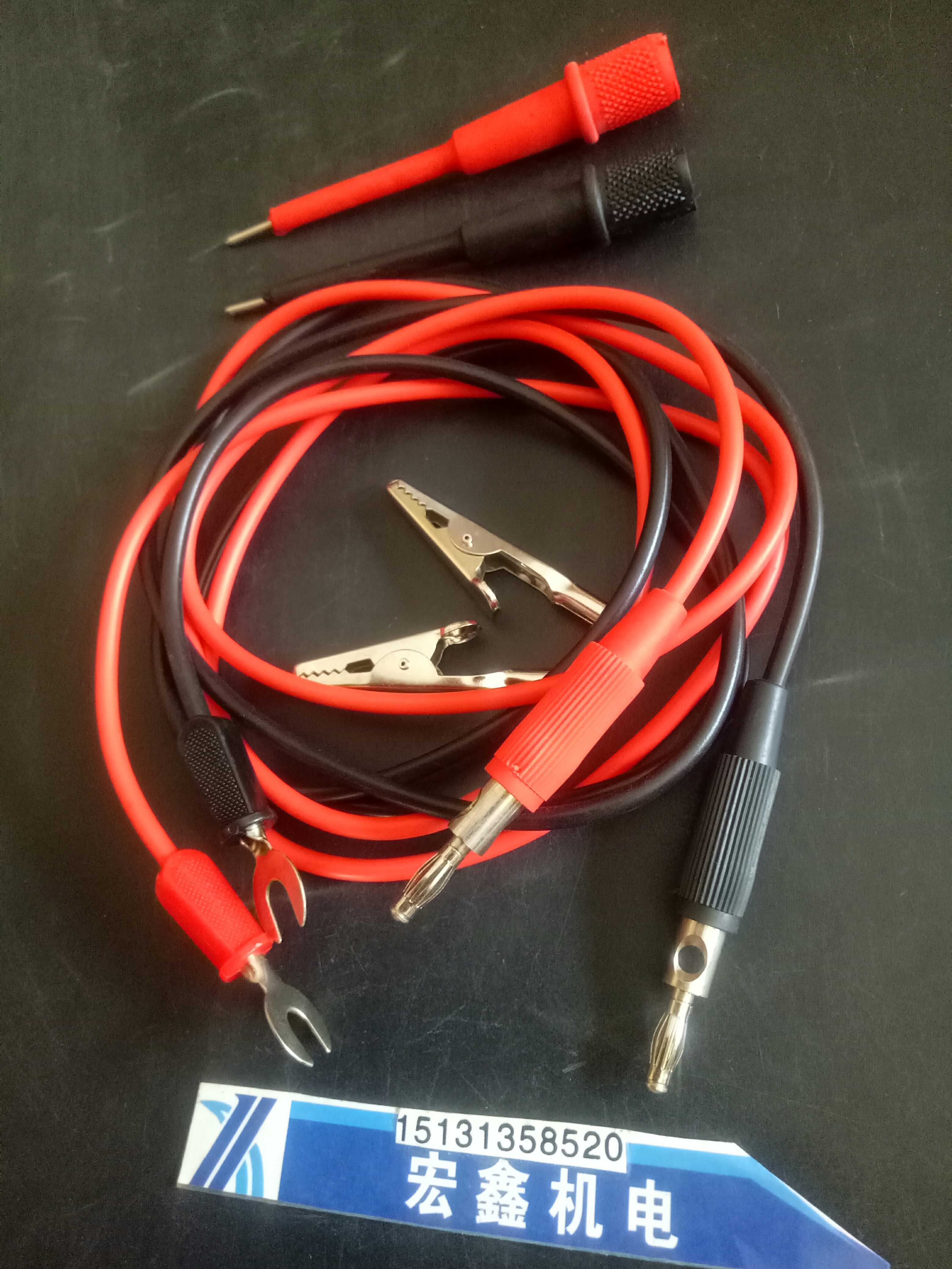 500/1000V2500V摇表线兆欧表测试线 开口20MM鳄鱼夹转U型插片导线